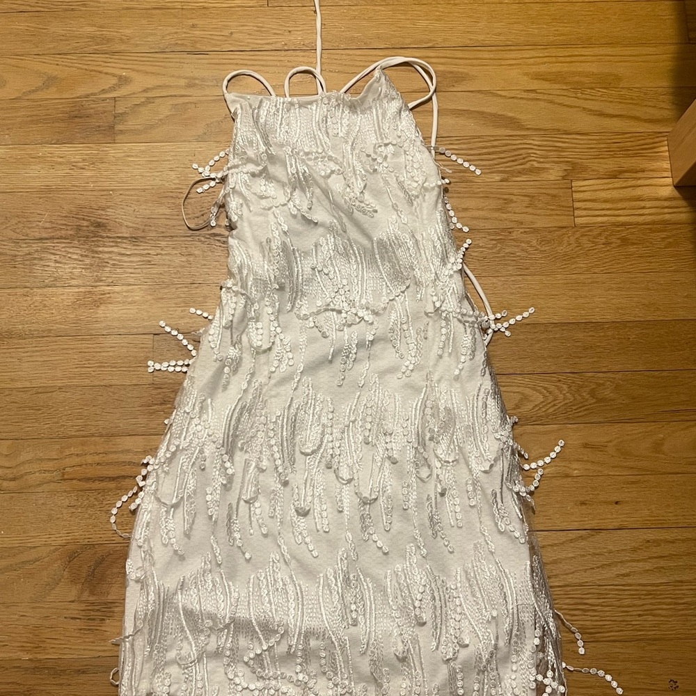 Lulu's White Tassle Dress